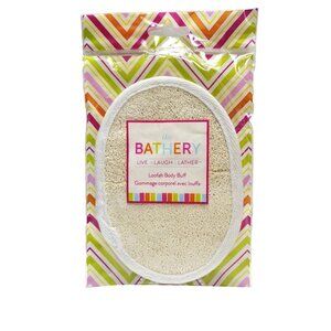 Loofah Exfoliant Scrub, Easy Travel NEW The Bathery Loofah Body Buff, White